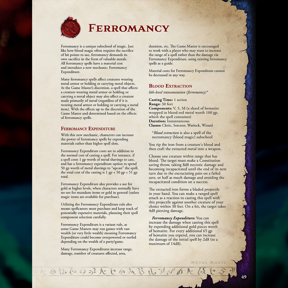 Ferromancy Metal Magic – Critical Crafting