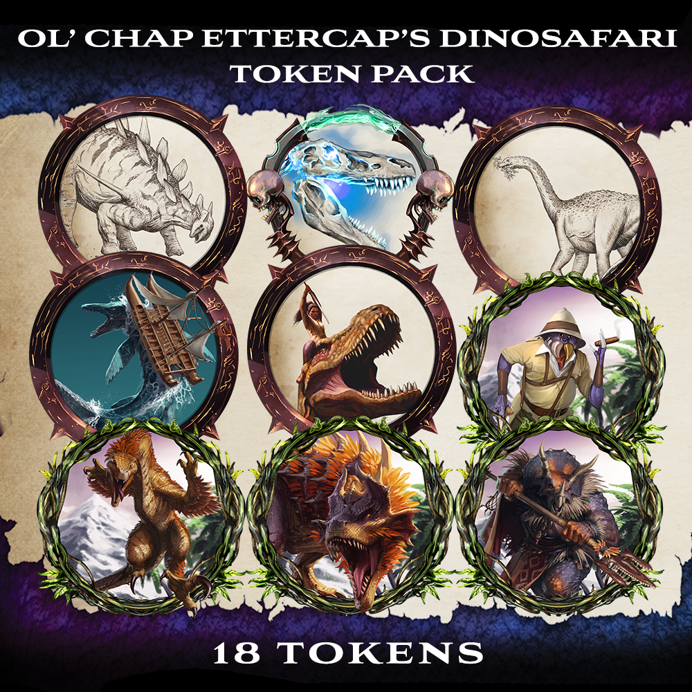 Ol' Chap Ettercap's Dinosafari Token Pack